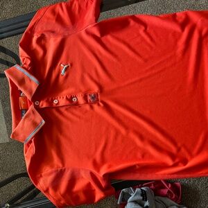 Puma Orange Polo. Size Medium
